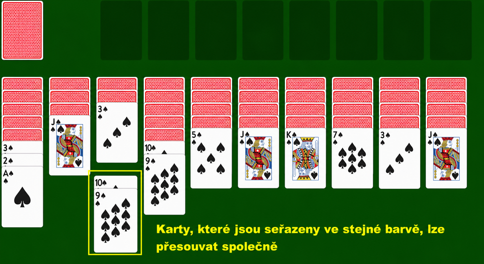 Přesun karet ve skupině