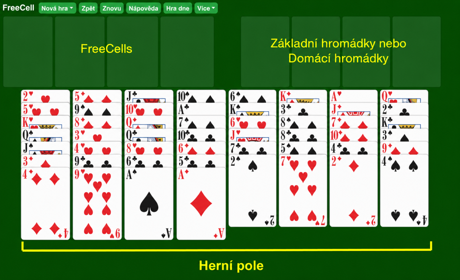 Jak připravit hru FreeCell pasiáns, 2021