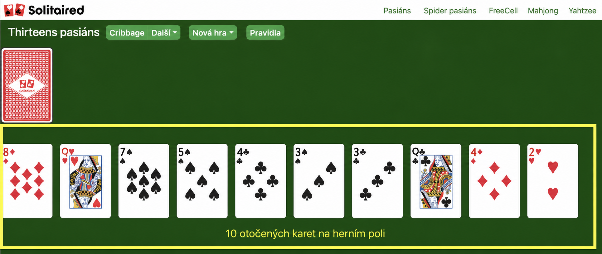Jak připravit thirteens pasiáns