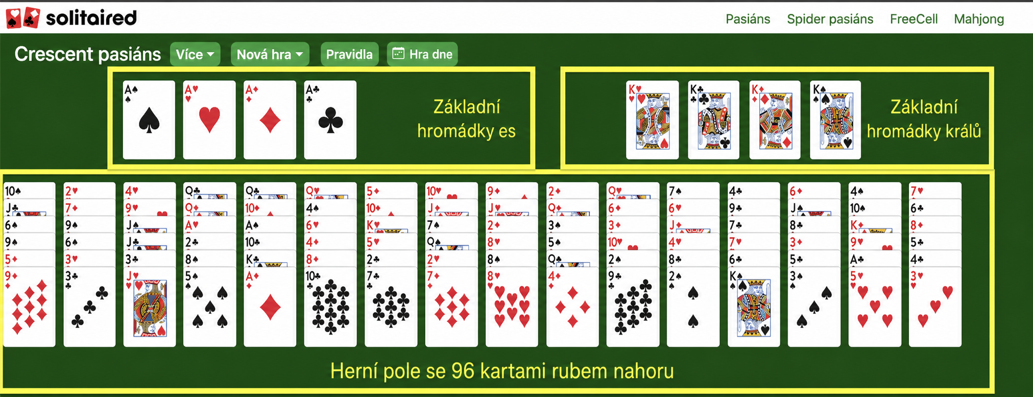 Crescent-solitaire-setup
