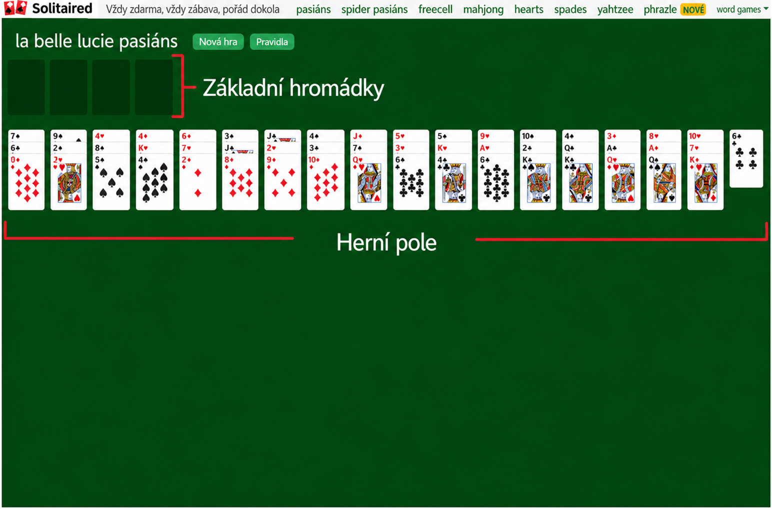 Jak připravit hru Beetle pasiáns