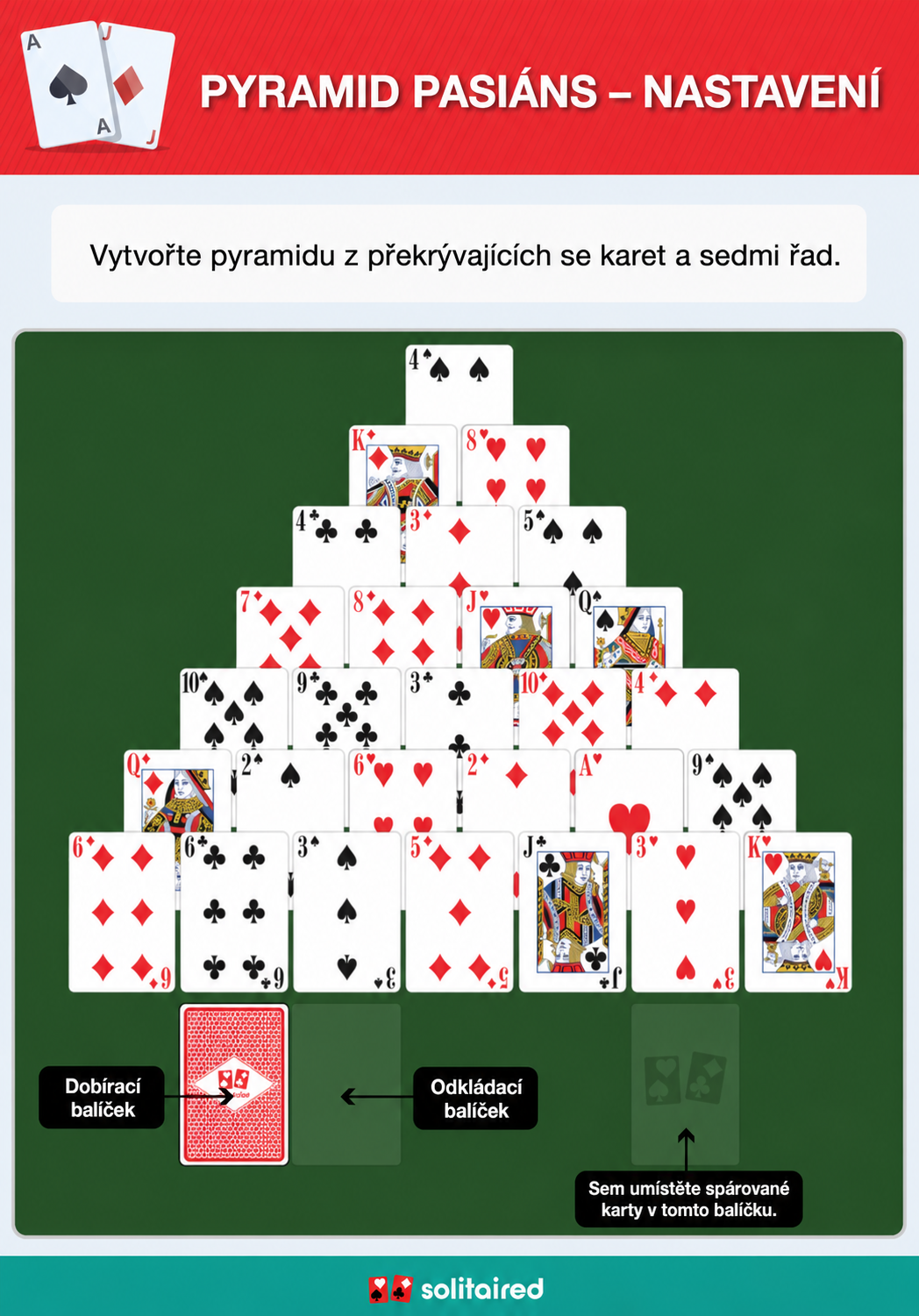 Pyramid Solitaire setup