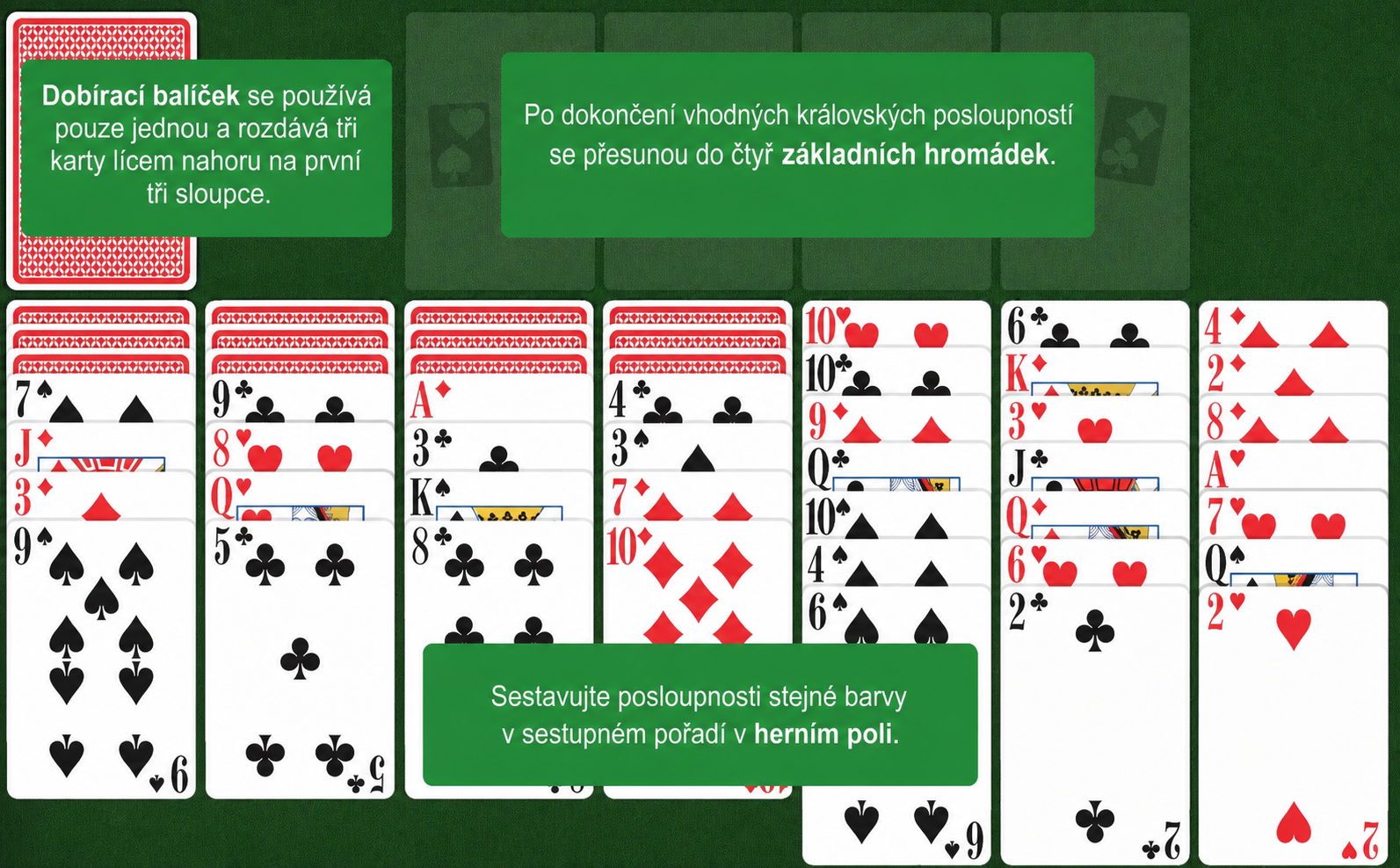Rozložení Scorpion pasiáns