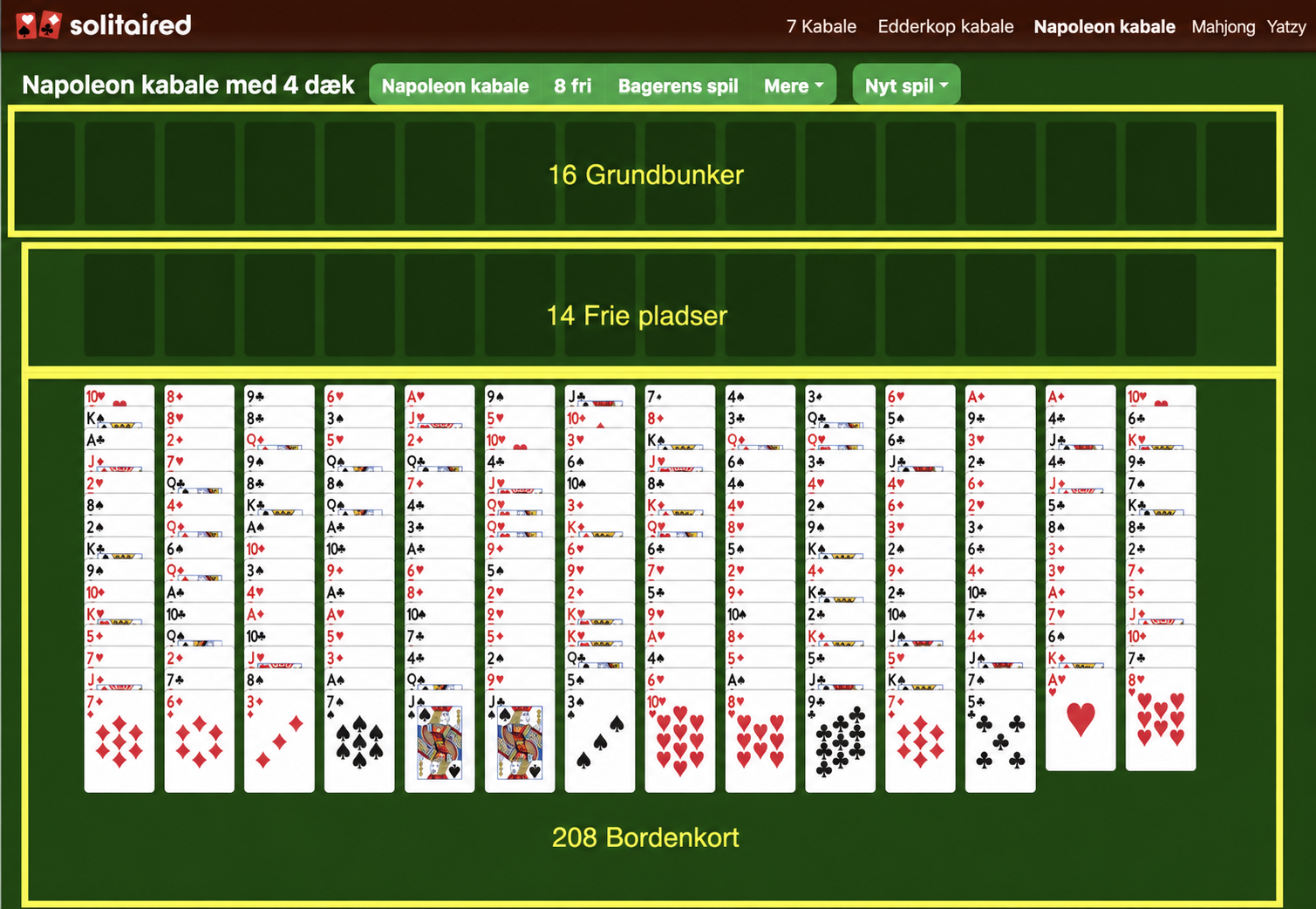Sådan sætter du et spil Four Deck Napoleon kabale op