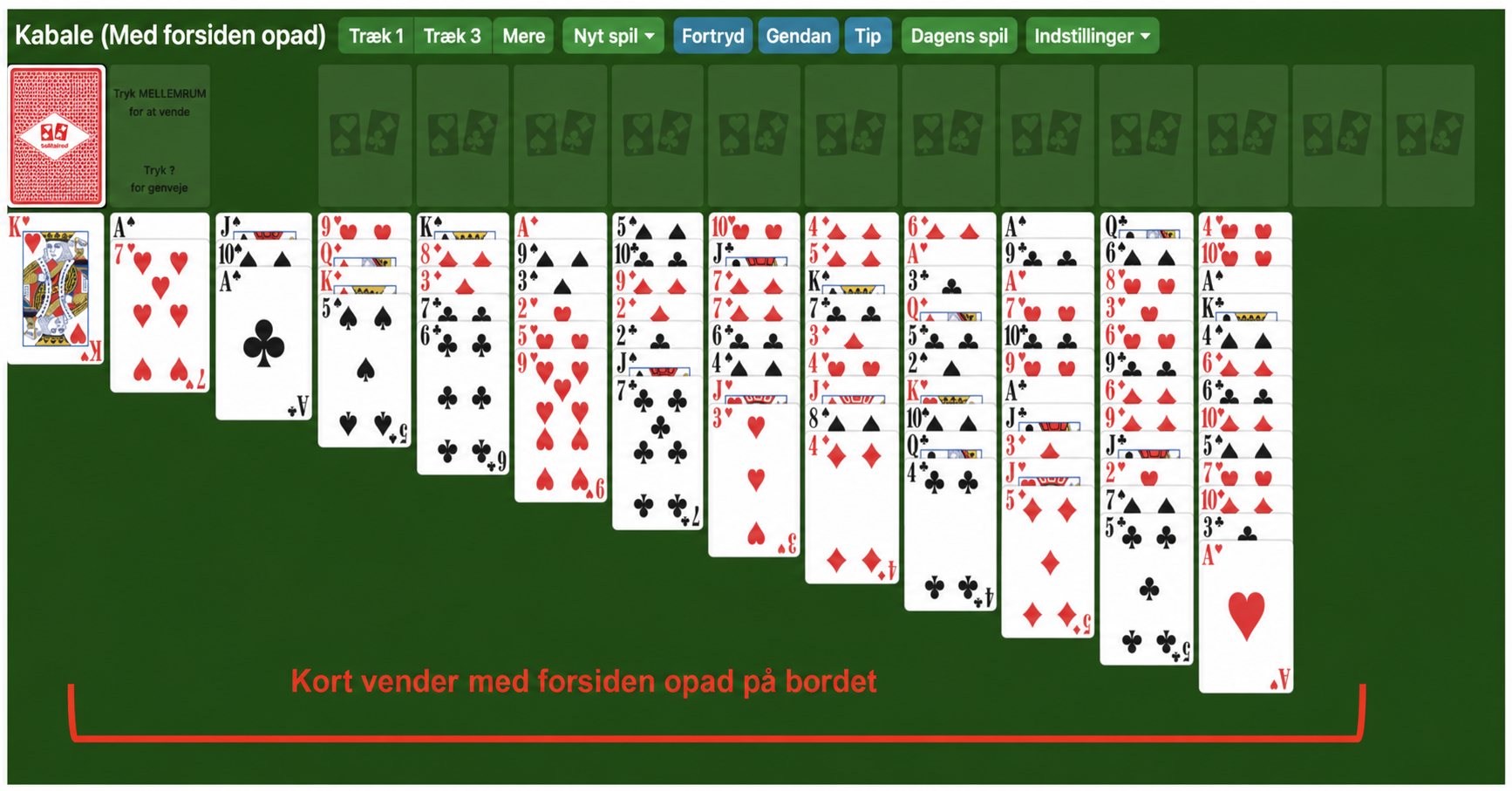Triple Kabale vendt opad