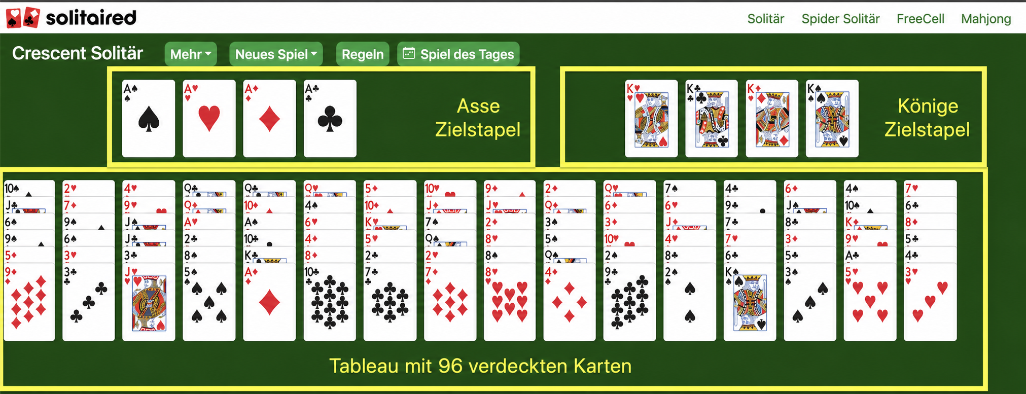Crescent-solitaire-setup