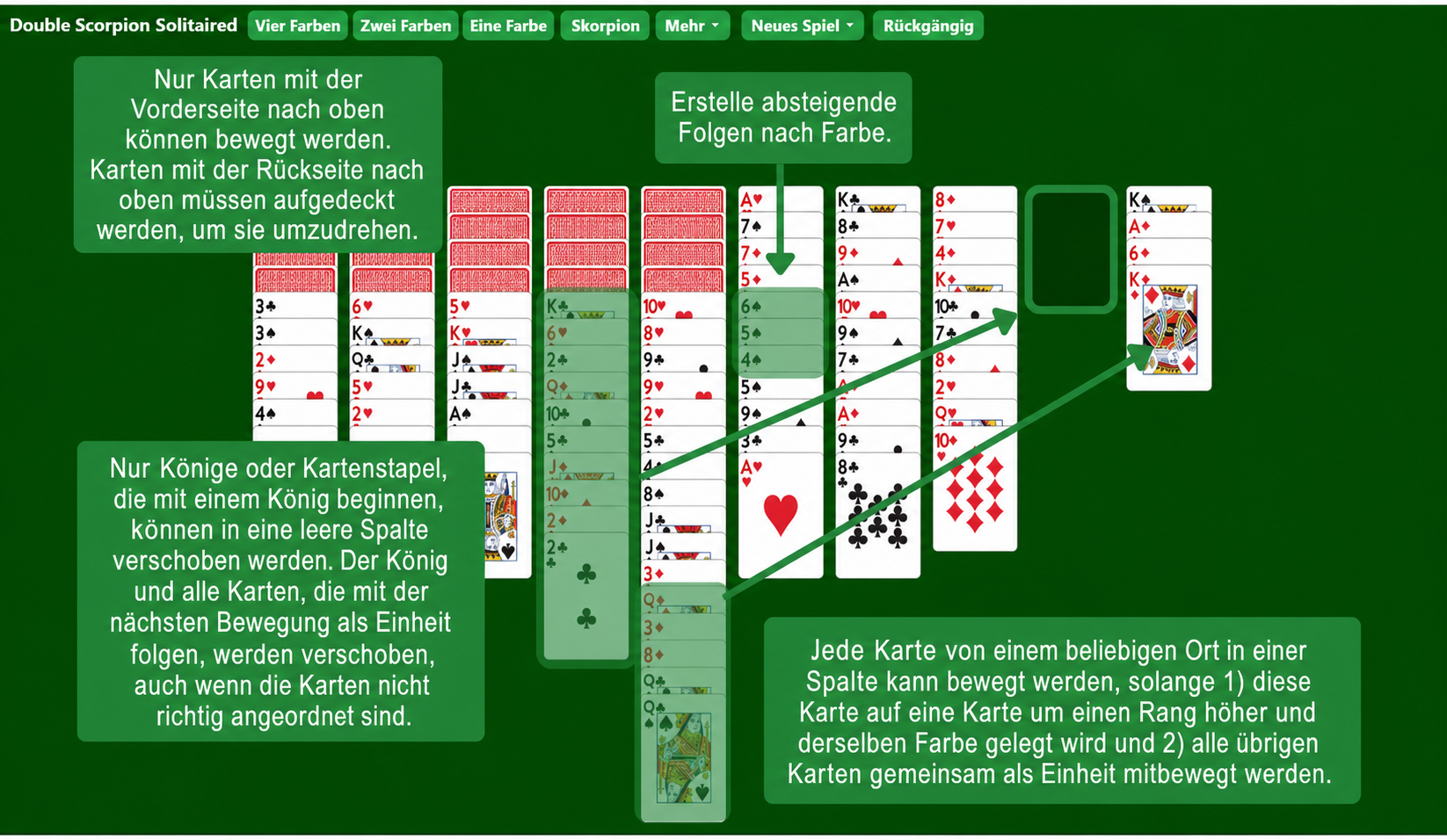 Double Scorpion Solitaire Rules