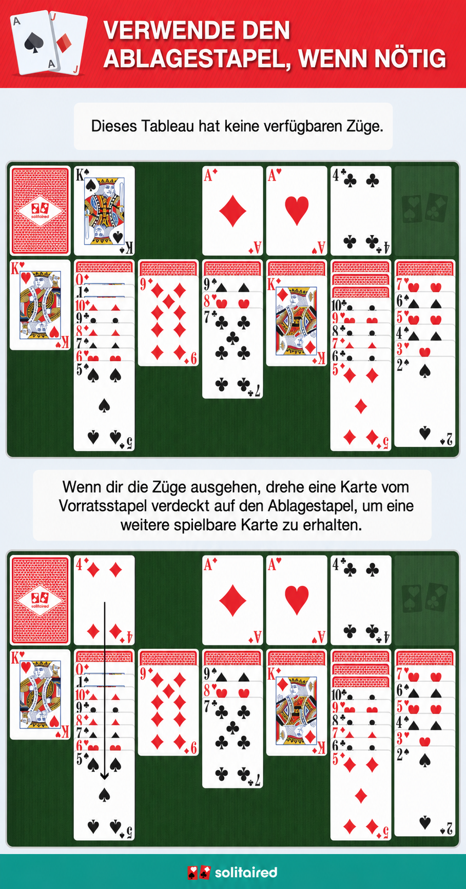 Using the waste pile in Solitaire