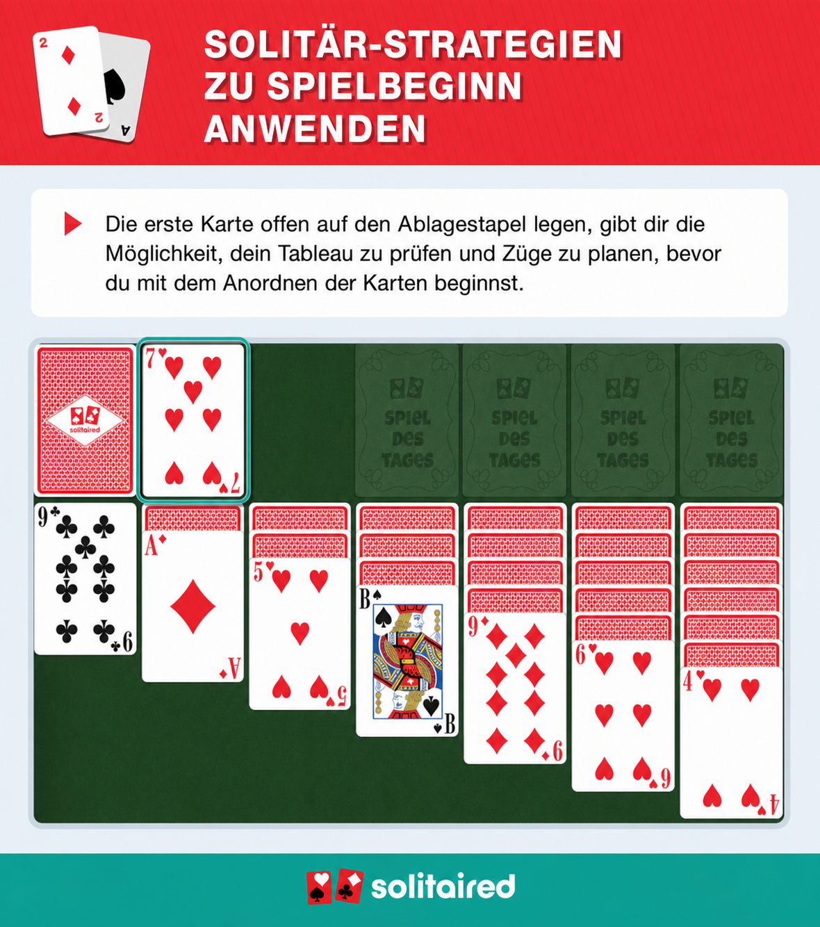 Die erste Karte vom Ablagestapel aufdecken