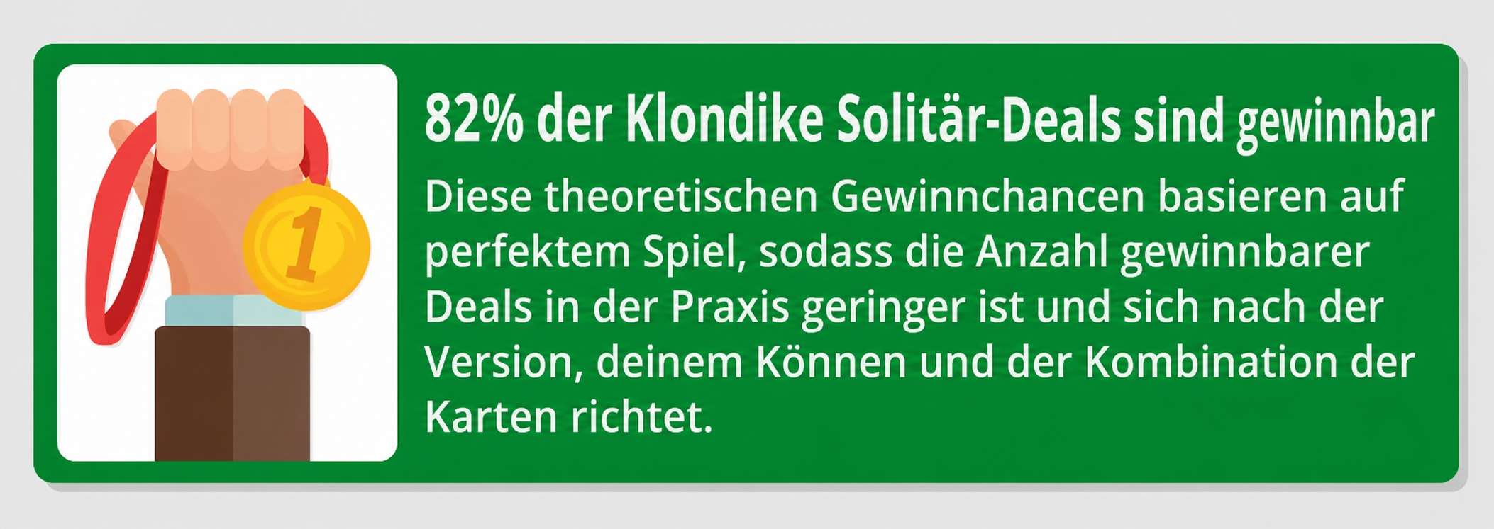 Eine Infobox darüber, ob jedes Solitär-Spiel gewinnbar ist