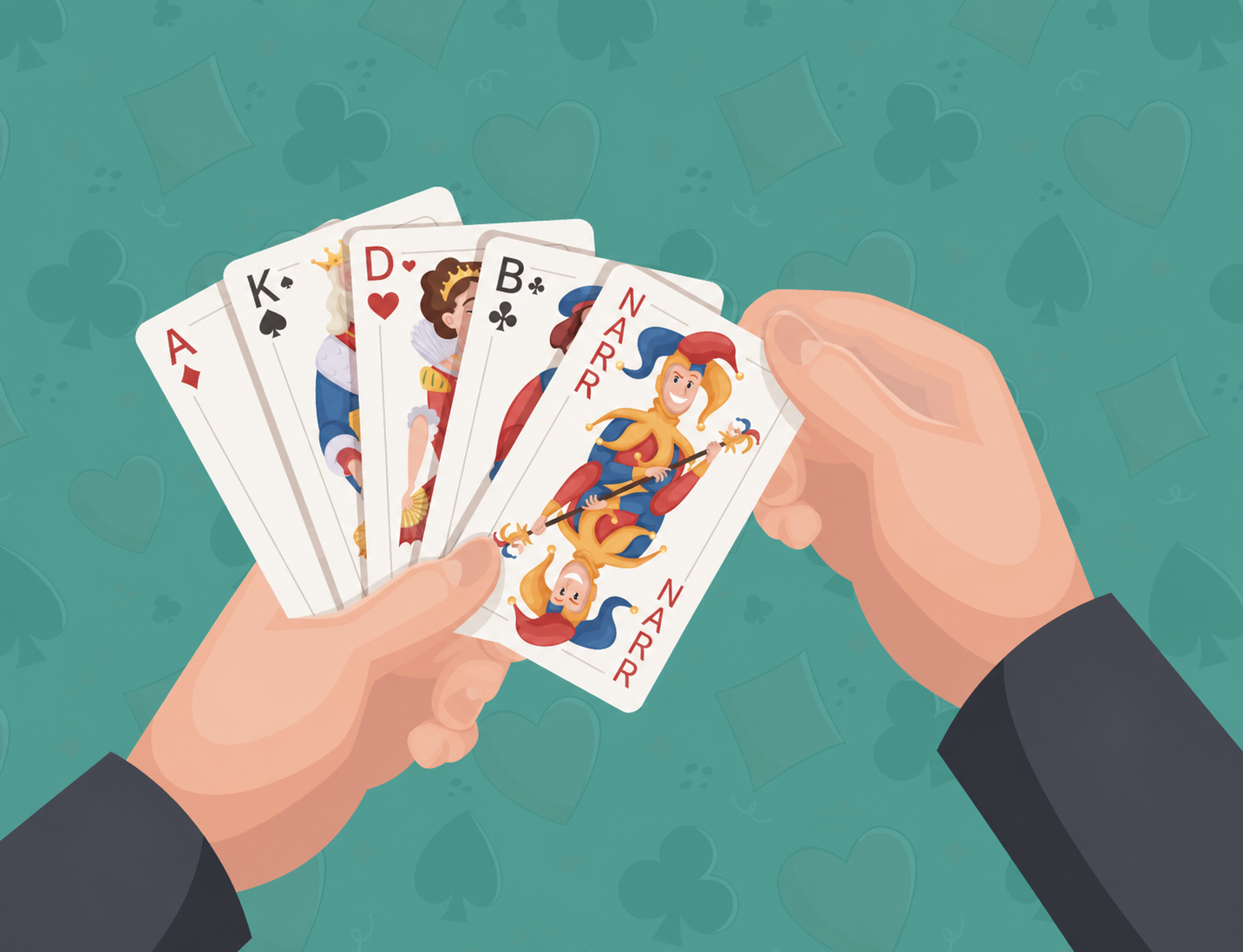 person holding playing cards