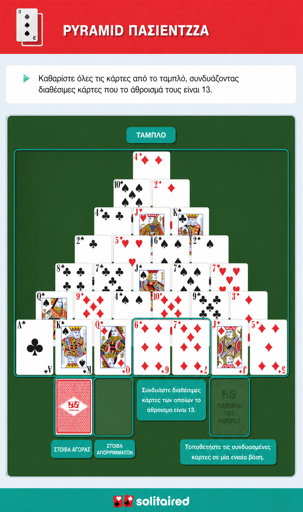 How to play Pyramid Solitaire