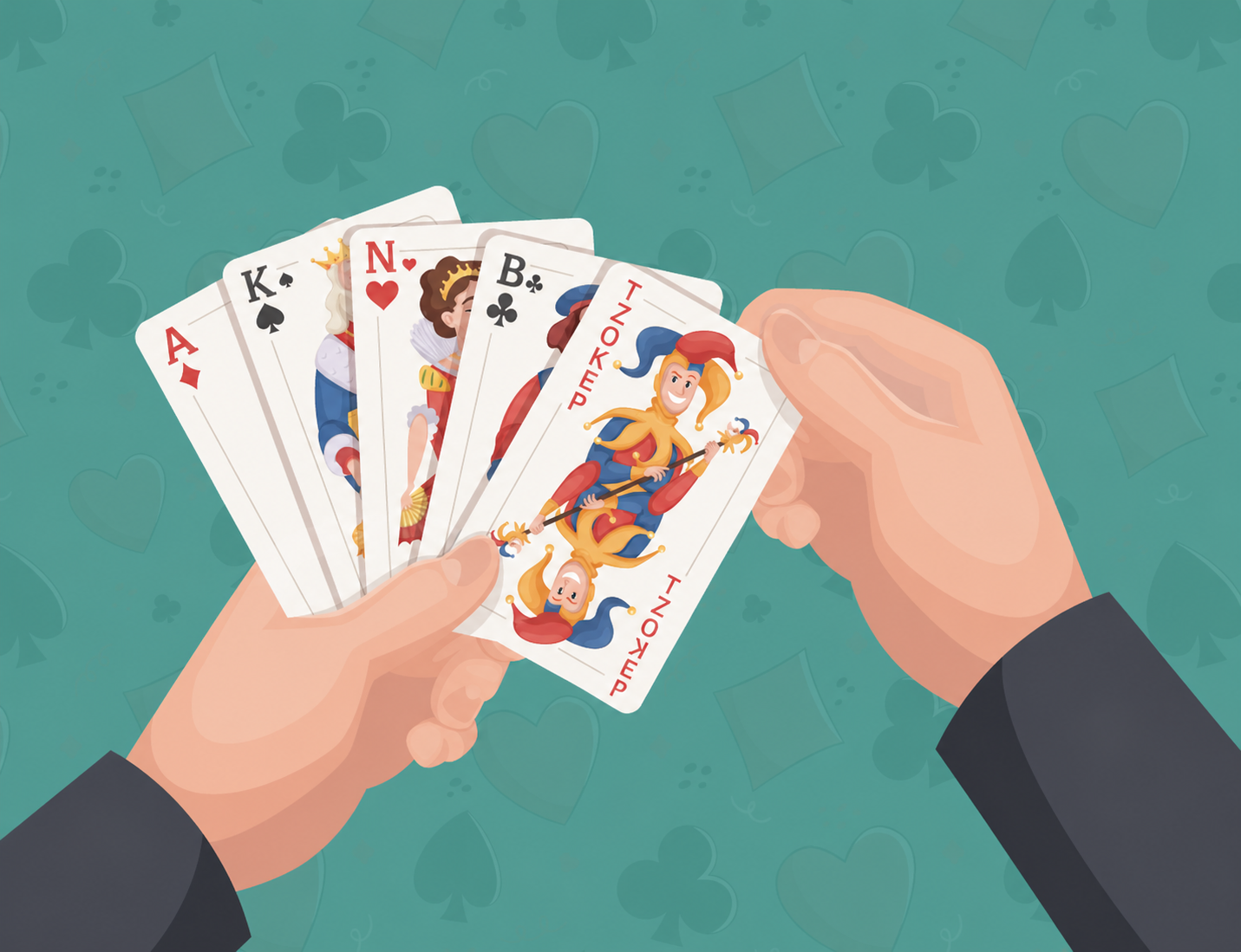  person holding playing cards