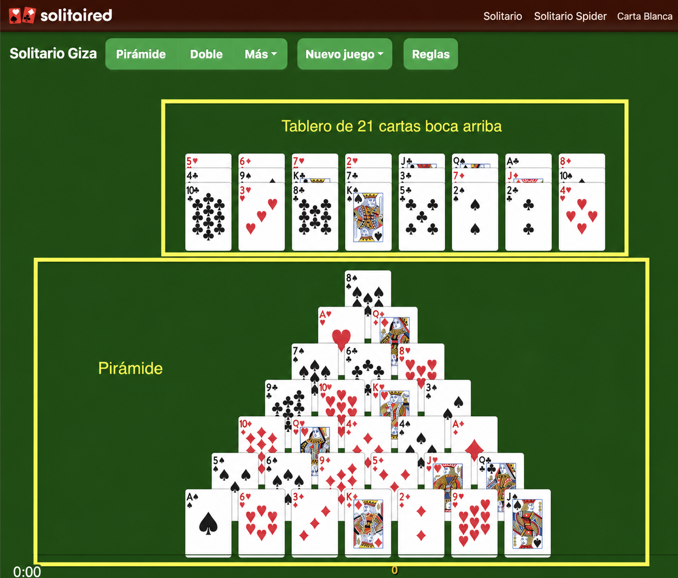 Configuración del Solitario Giza