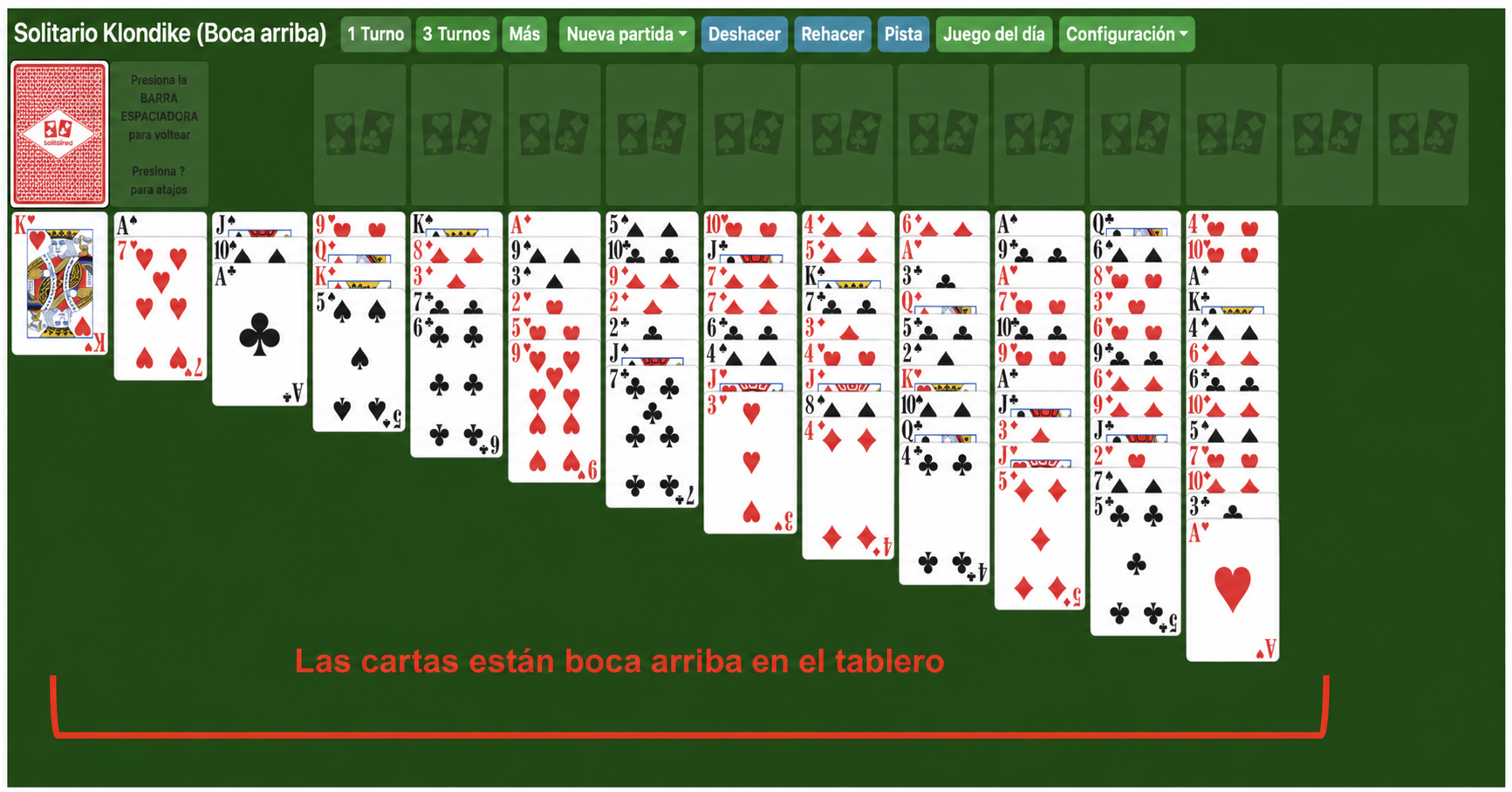 Klondike Triple boca arriba