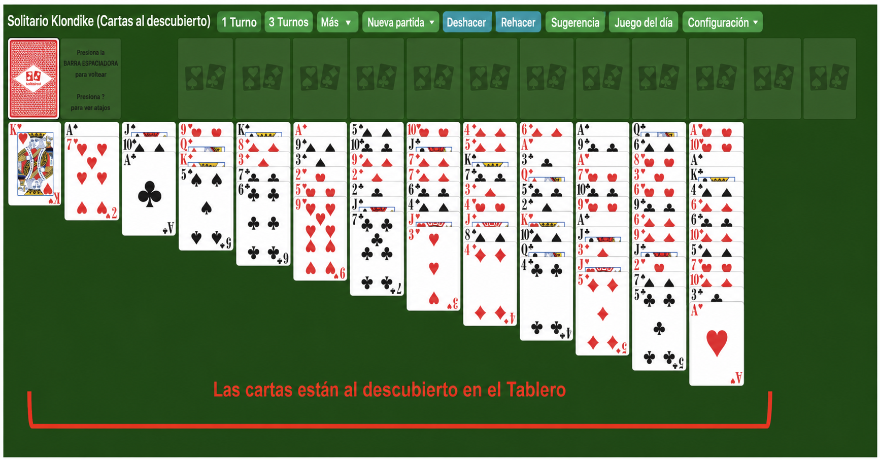Klondike Triple boca arriba