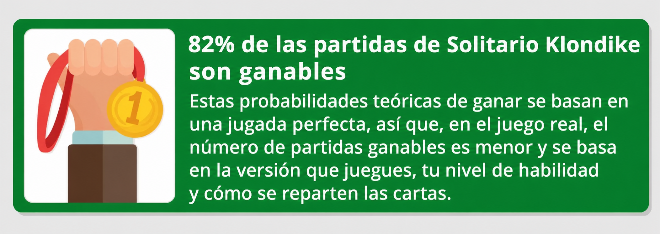 Un recuadro informativo sobre si todas las partidas de solitario se pueden ganar