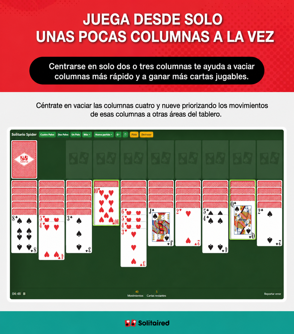 Juega desde solo unas pocas columnas a la vez