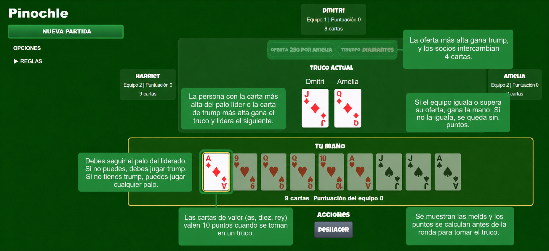 Pinochle card game rules
