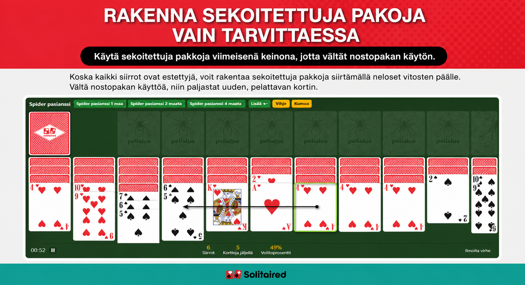 Rakenna eri maista koostuvia sarjoja vain tarvittaessa