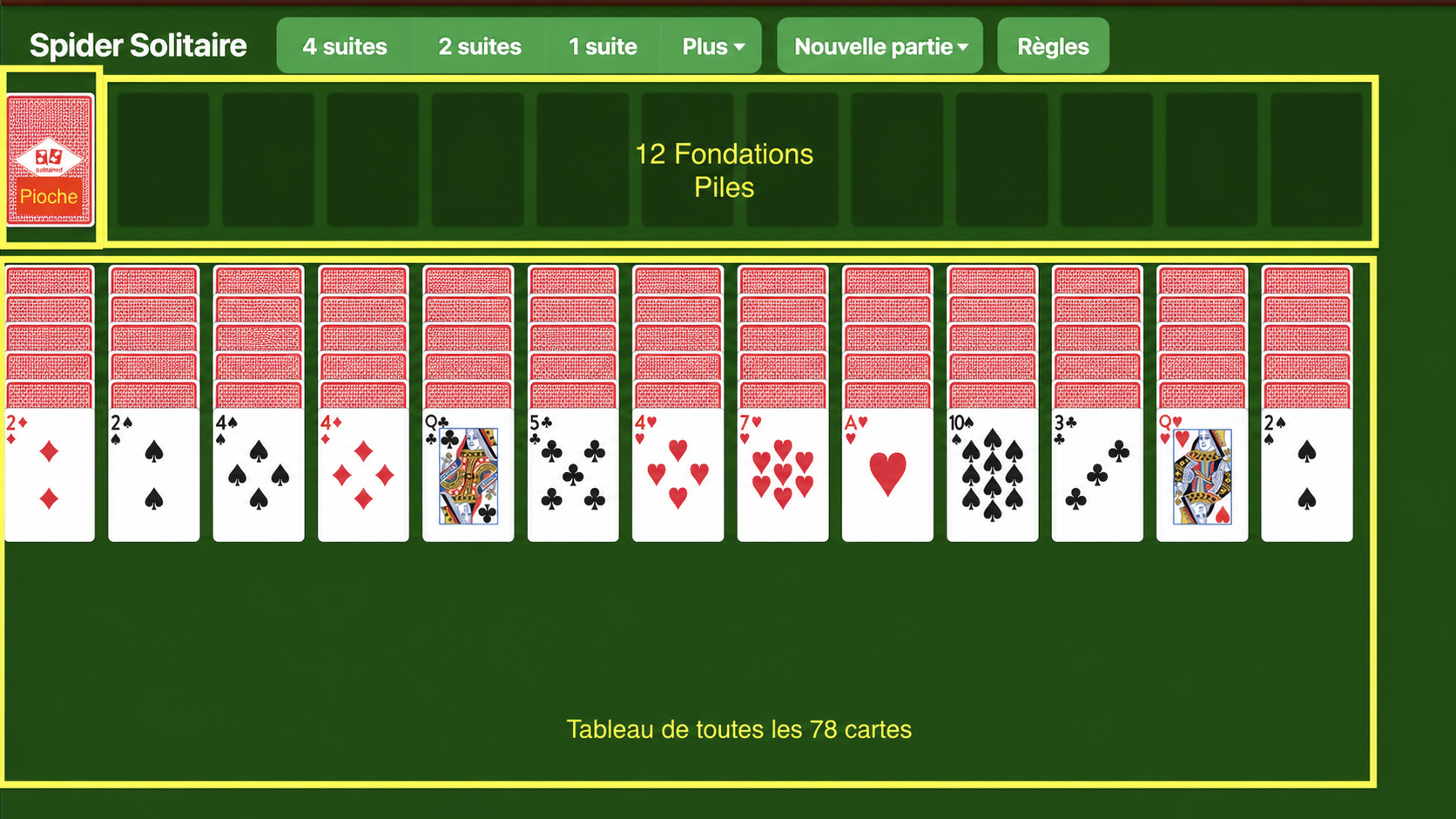 Comment mettre en place Big Spider Solitaire