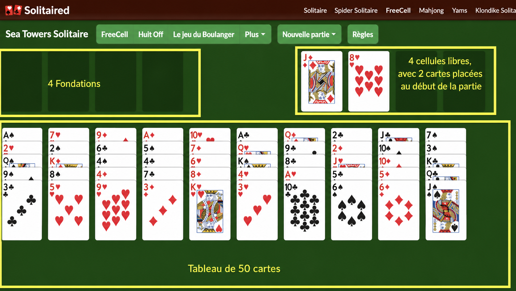Comment mettre en place une partie de Seahaven Tower