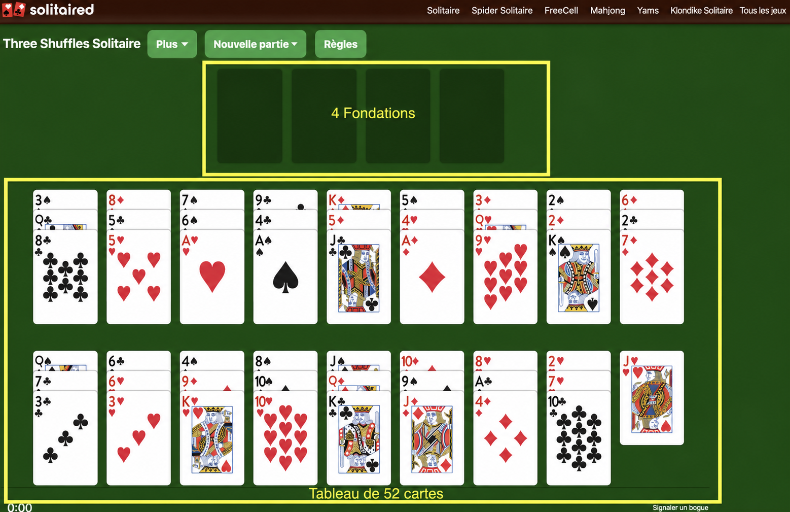 Comment mettre en place une partie de Three Shuffles and a Draw