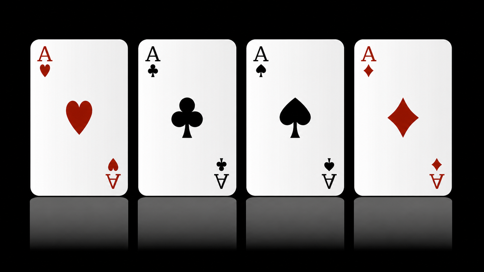 Les quatre as d’un jeu de cartes