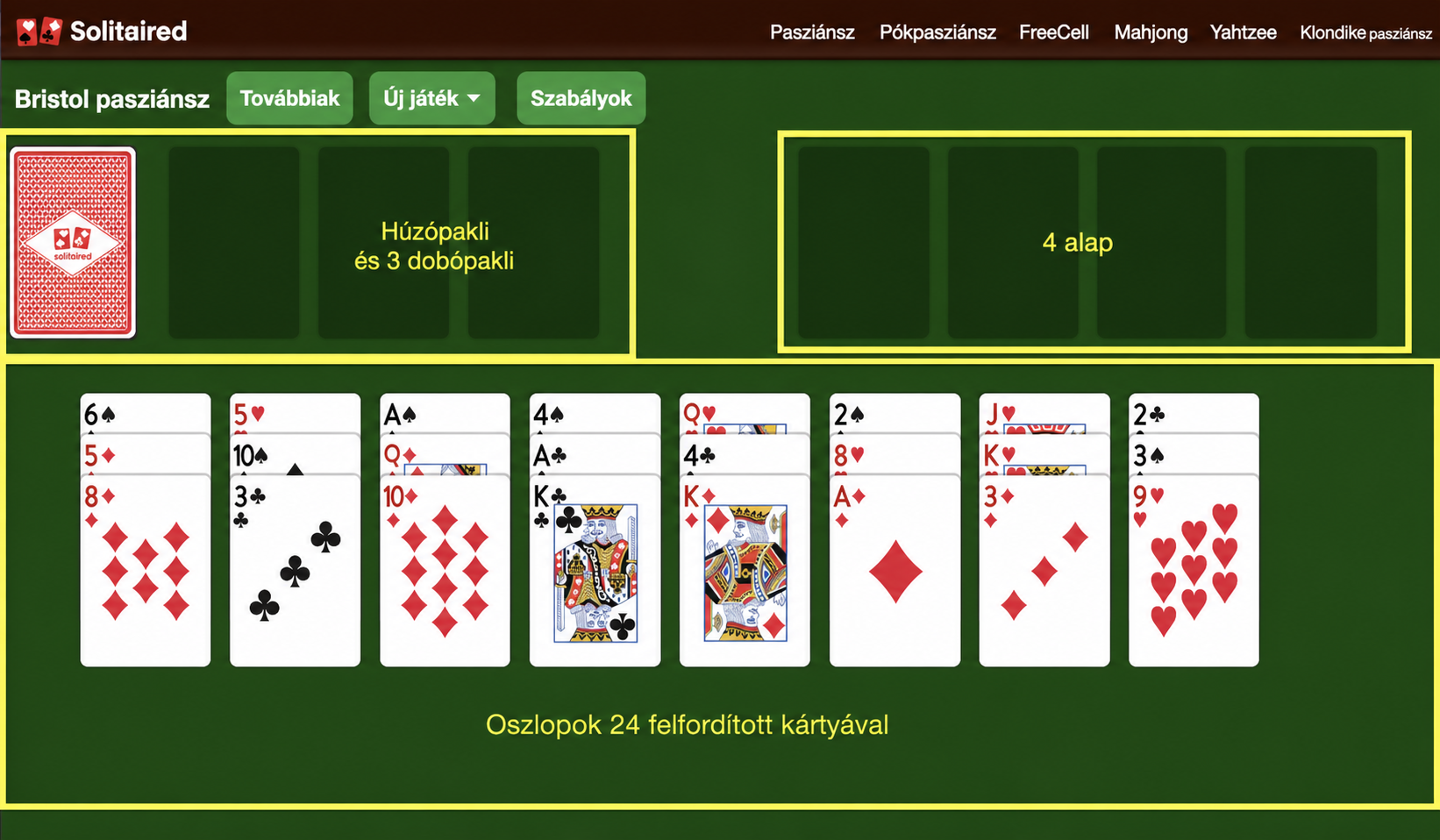 Hogyan állíts fel egy Seahaven Tower játékot
