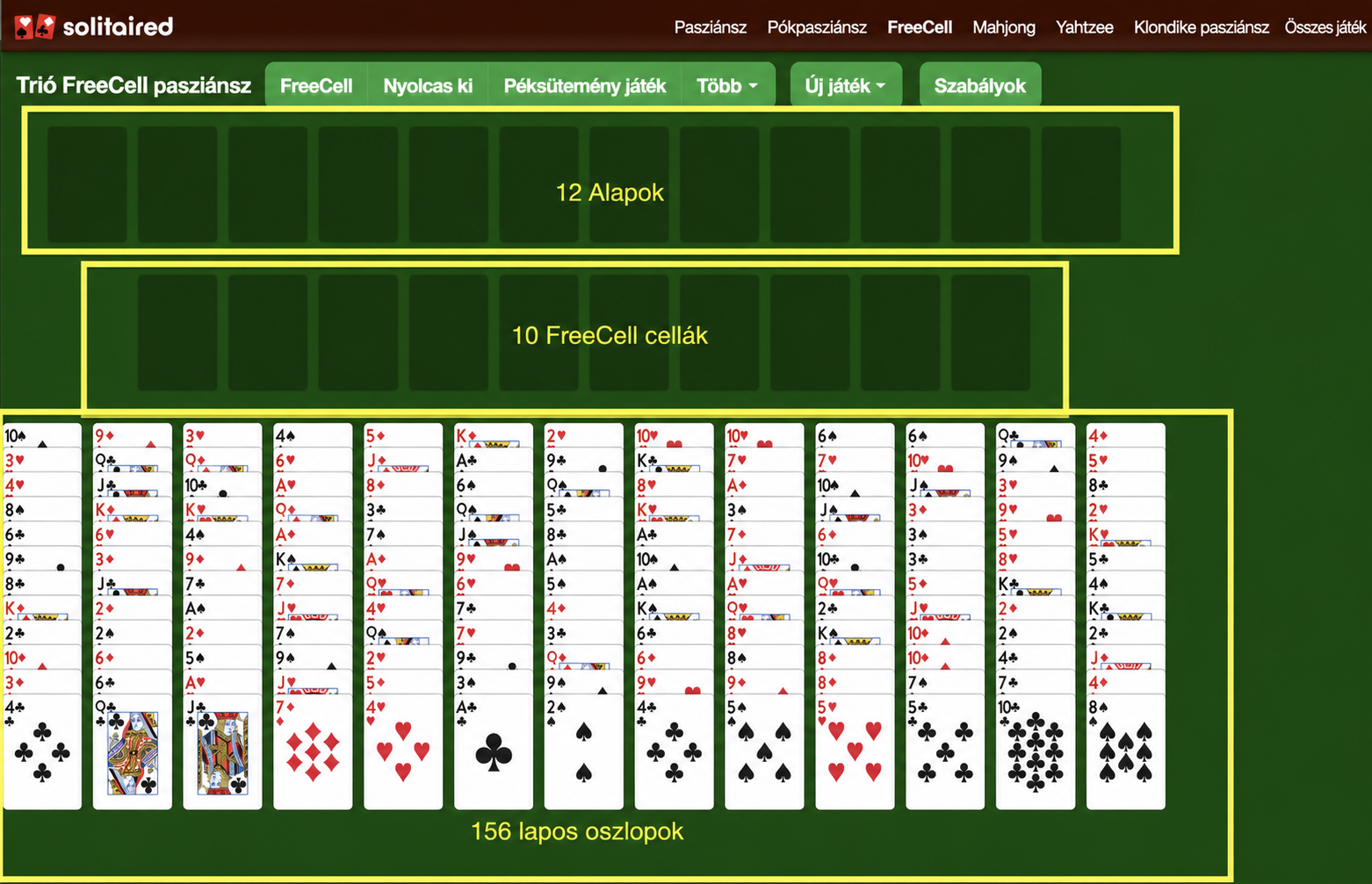Hogyan kell felállítani egy tripla FreeCell játékot