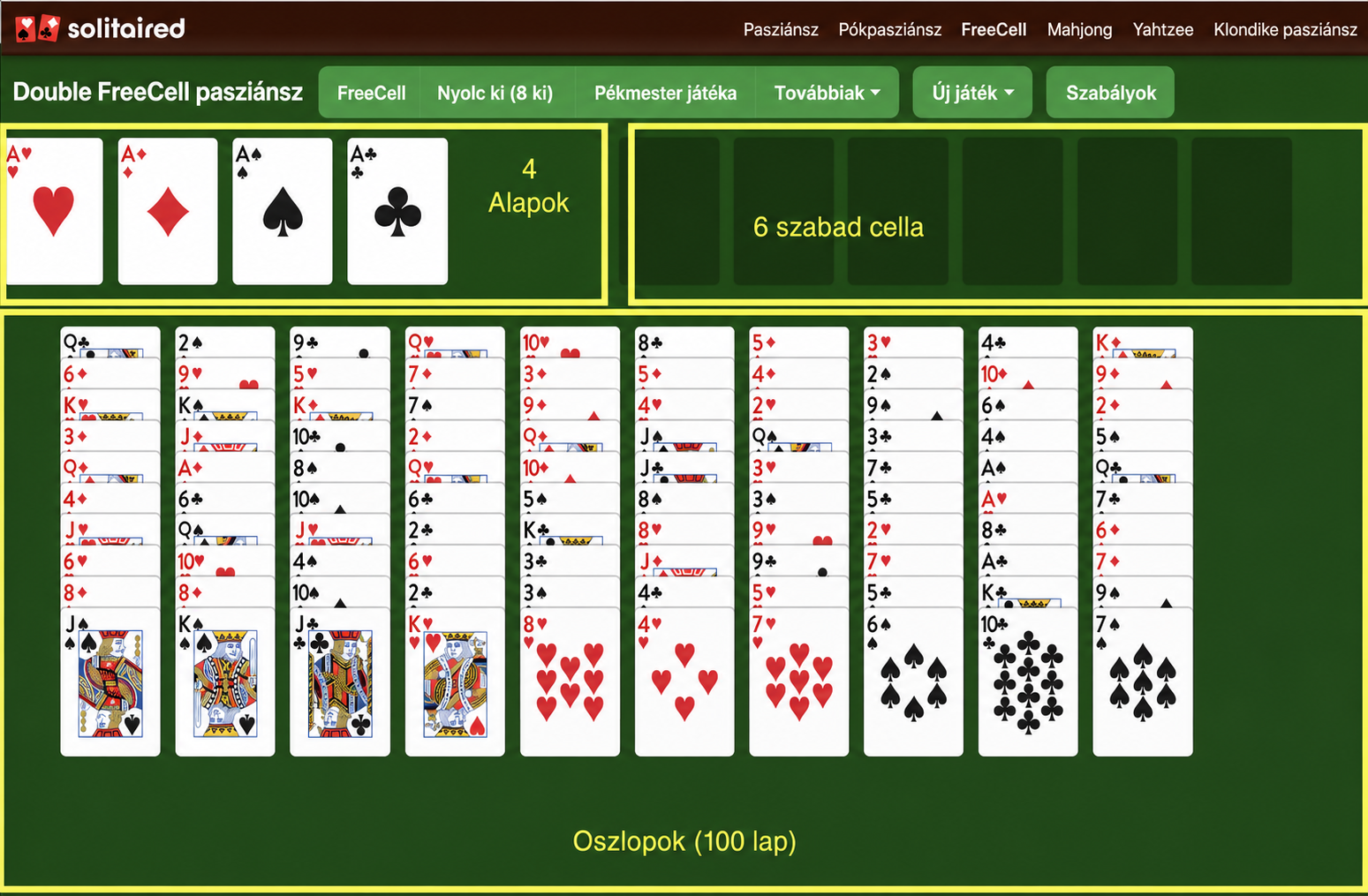 Hogyan kell beállítani egy dupla FreeCell játékot