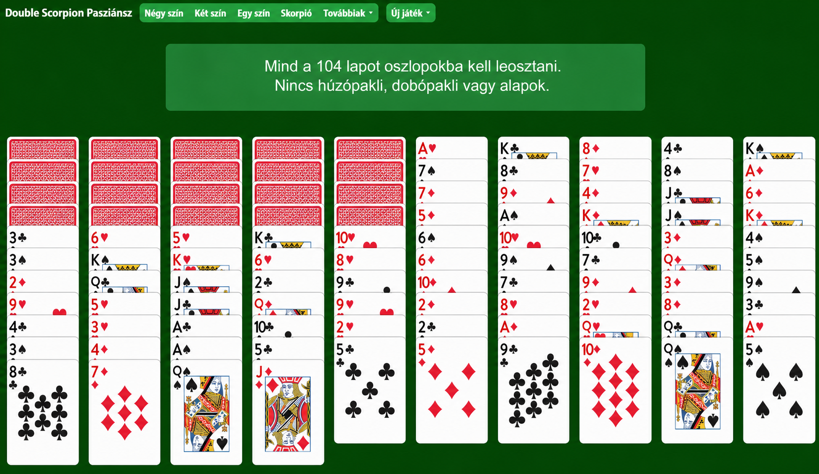 Double Scorpion Solitaire Setup