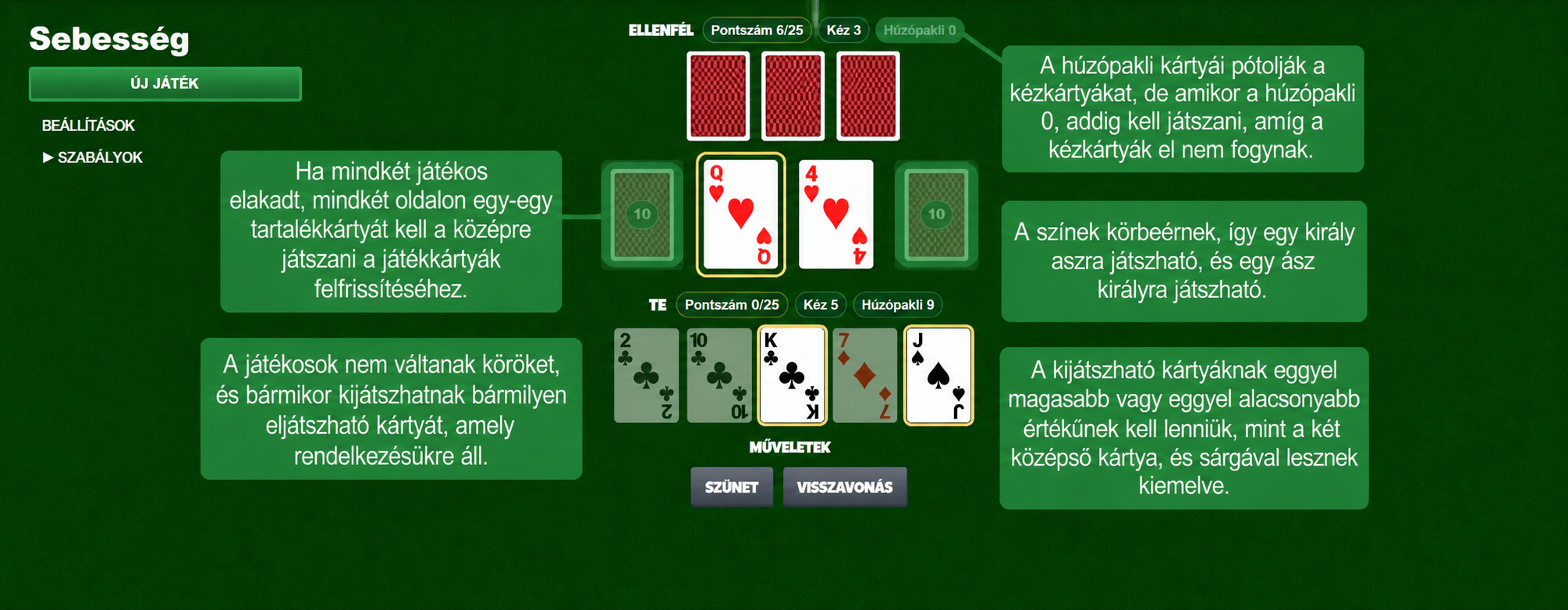 Speed card game rules
