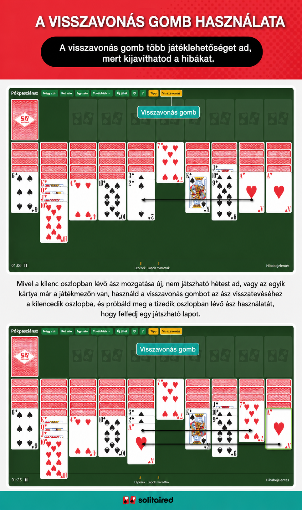 Használd a visszavonás gombot