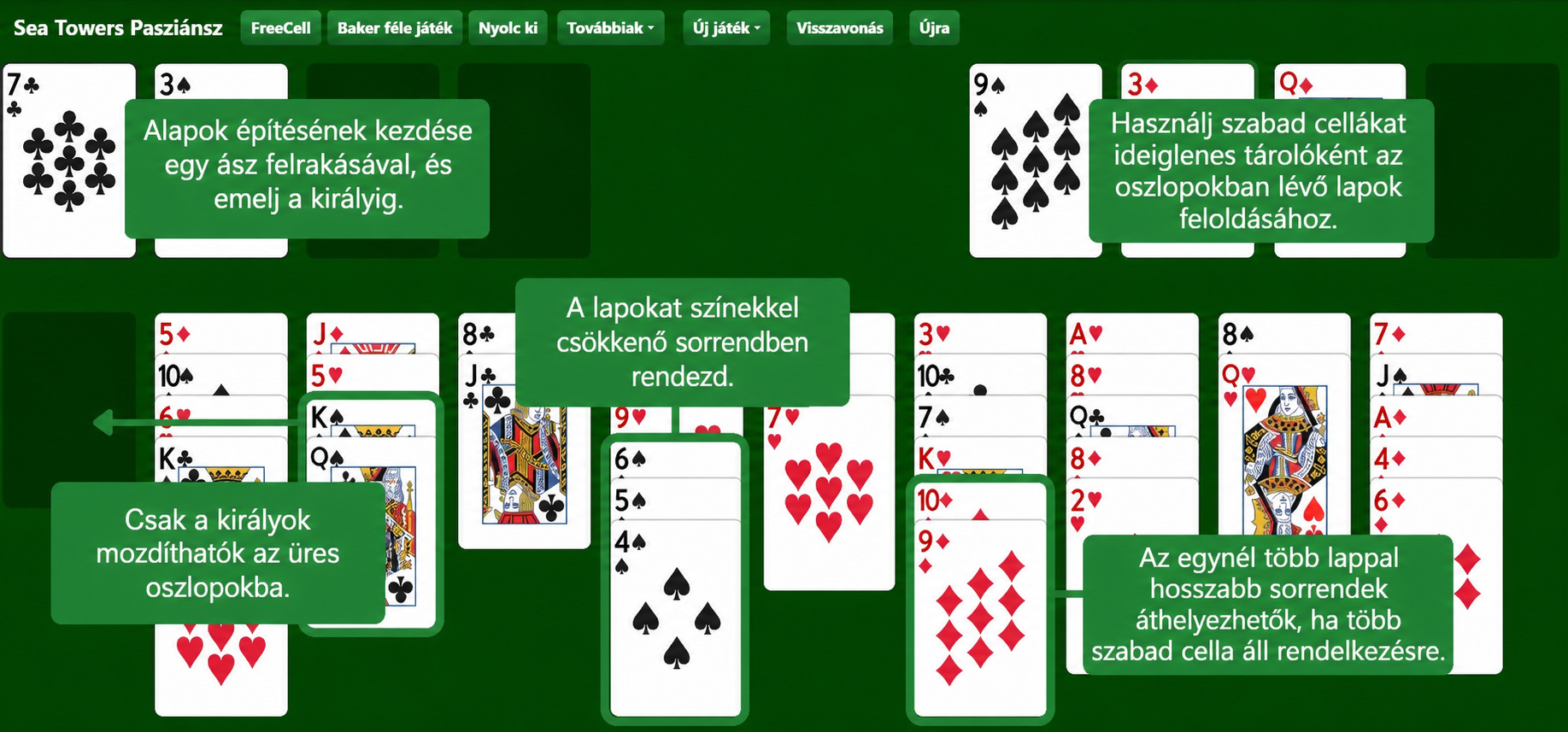 Seahaven Towers Solitaire rules