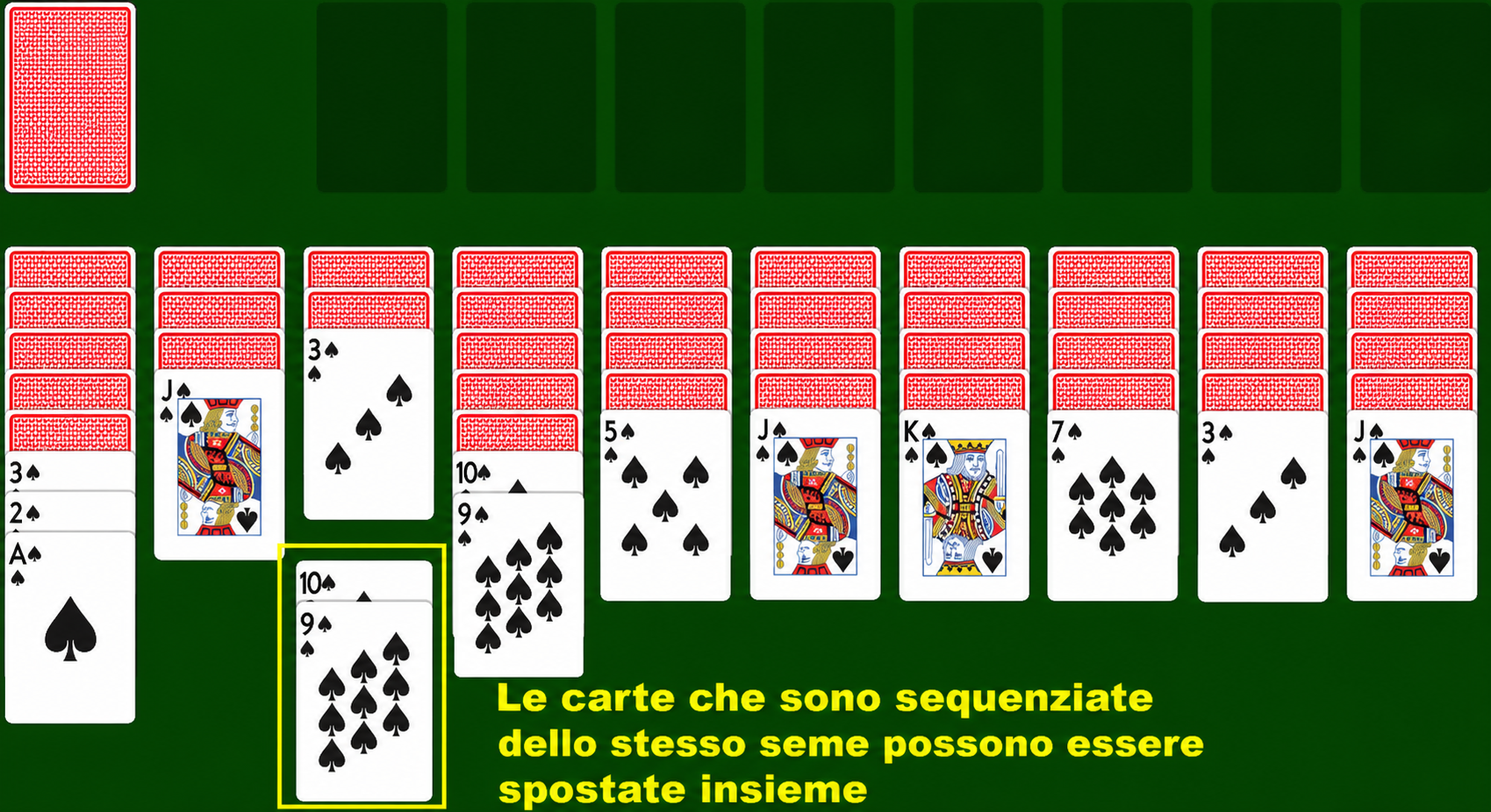 Spostare le carte in gruppo