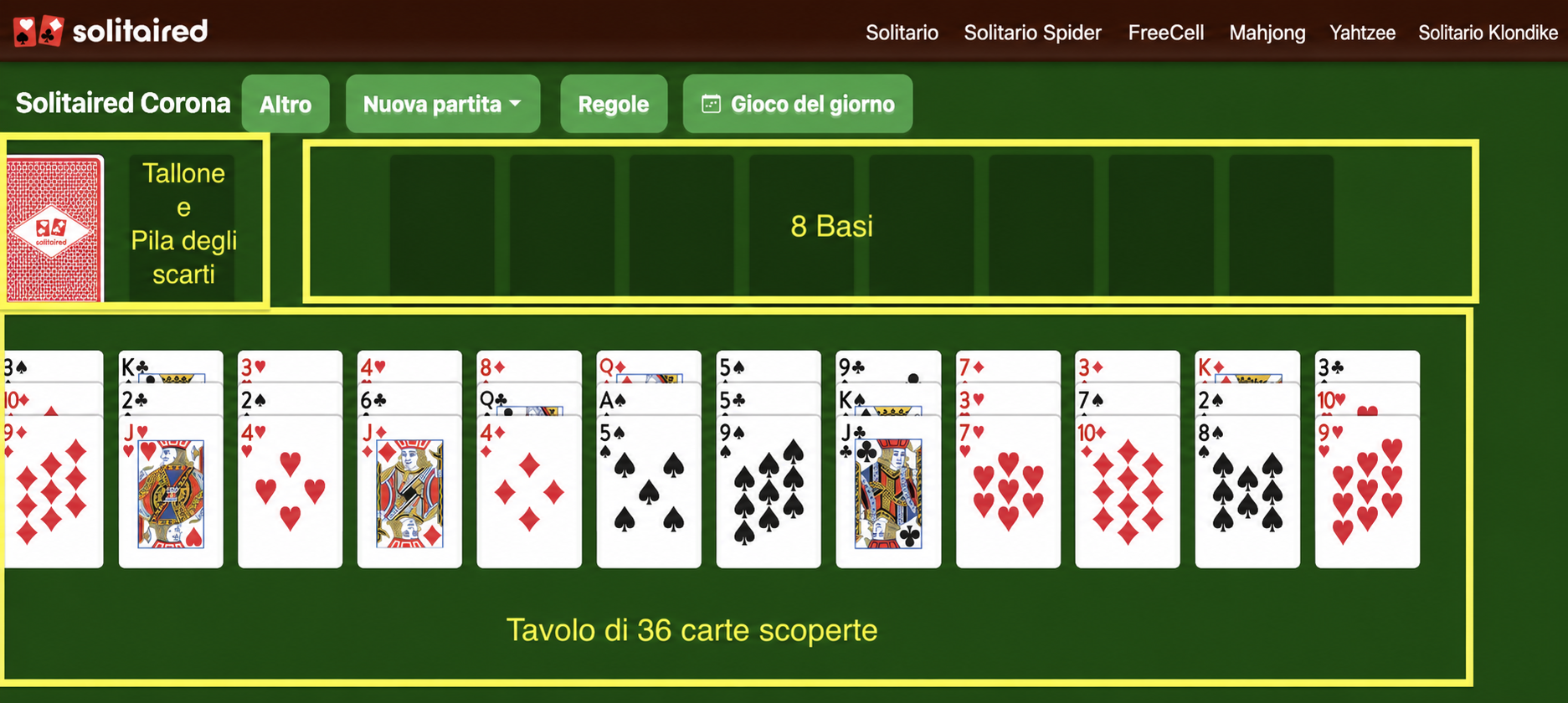 Come impostare Solitario Corona
