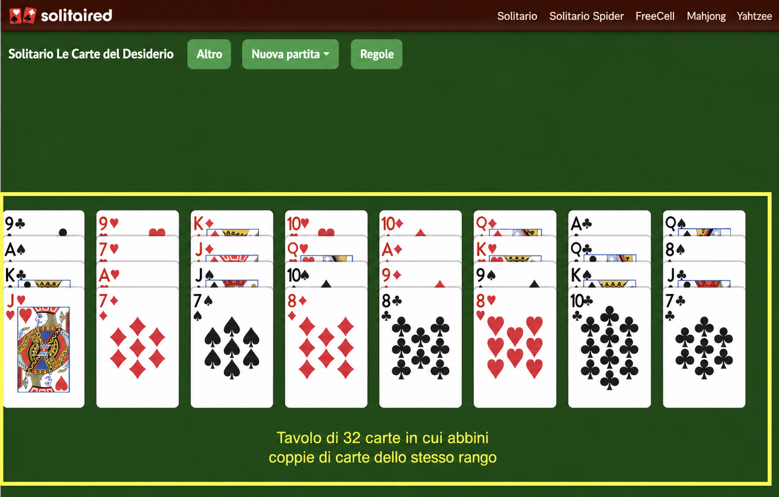 Come configurare Solitario Wish