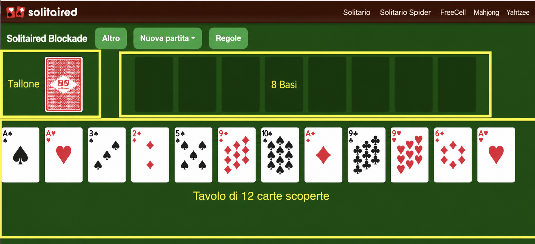 Come impostare una partita di Solitario Blockade