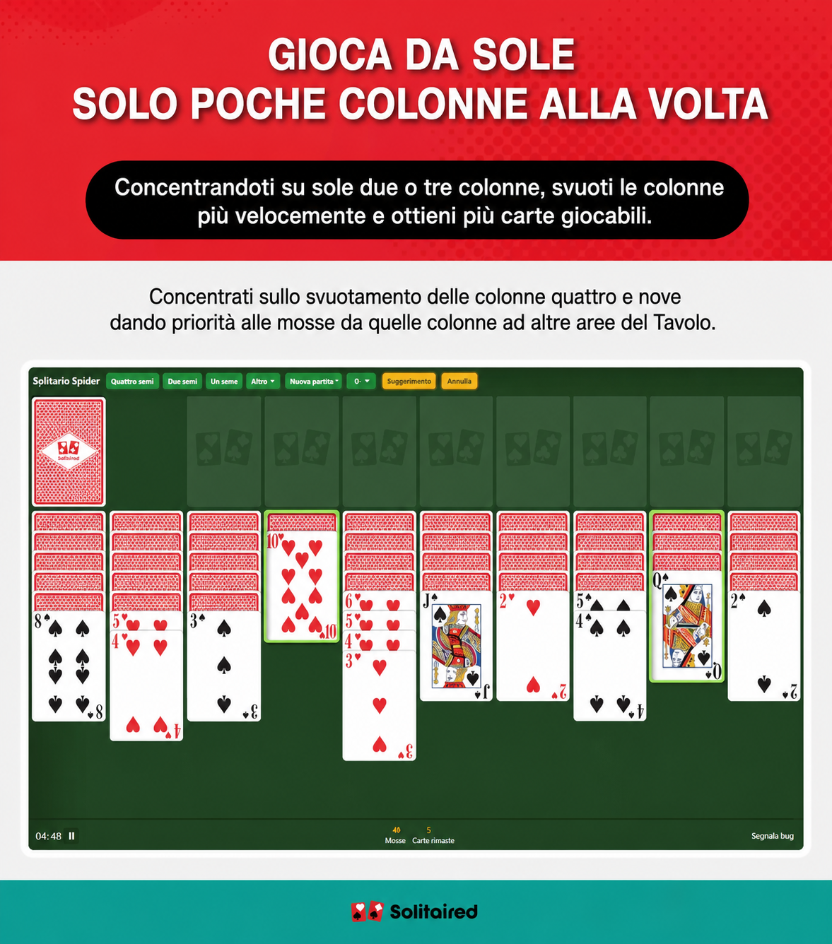 Gioca solo da poche colonne alla volta