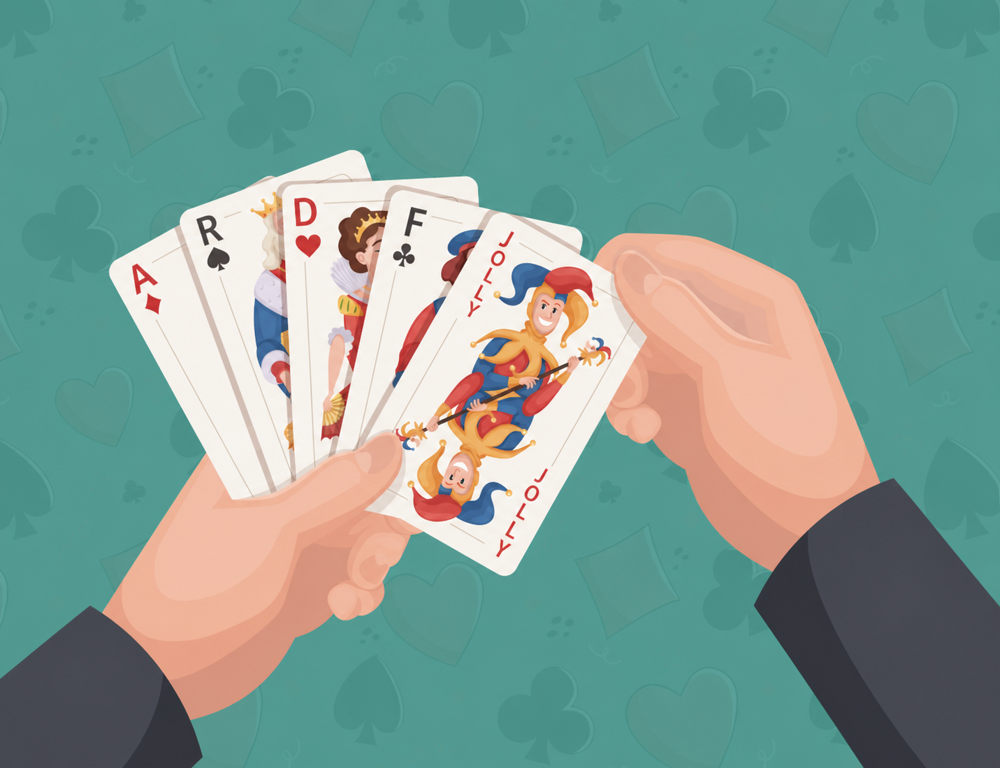person holding playing cards