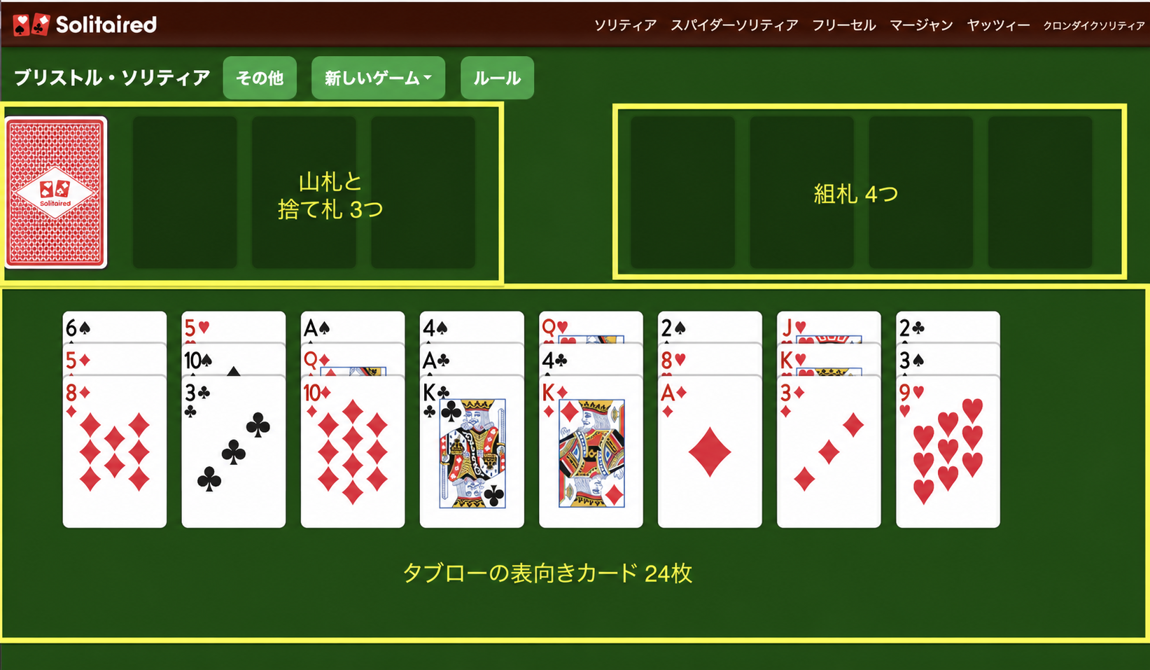デーモン・ソリティアのセットアップ