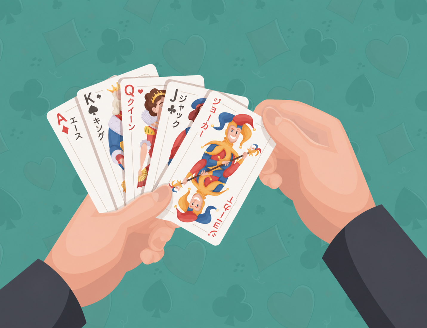  person holding playing cards