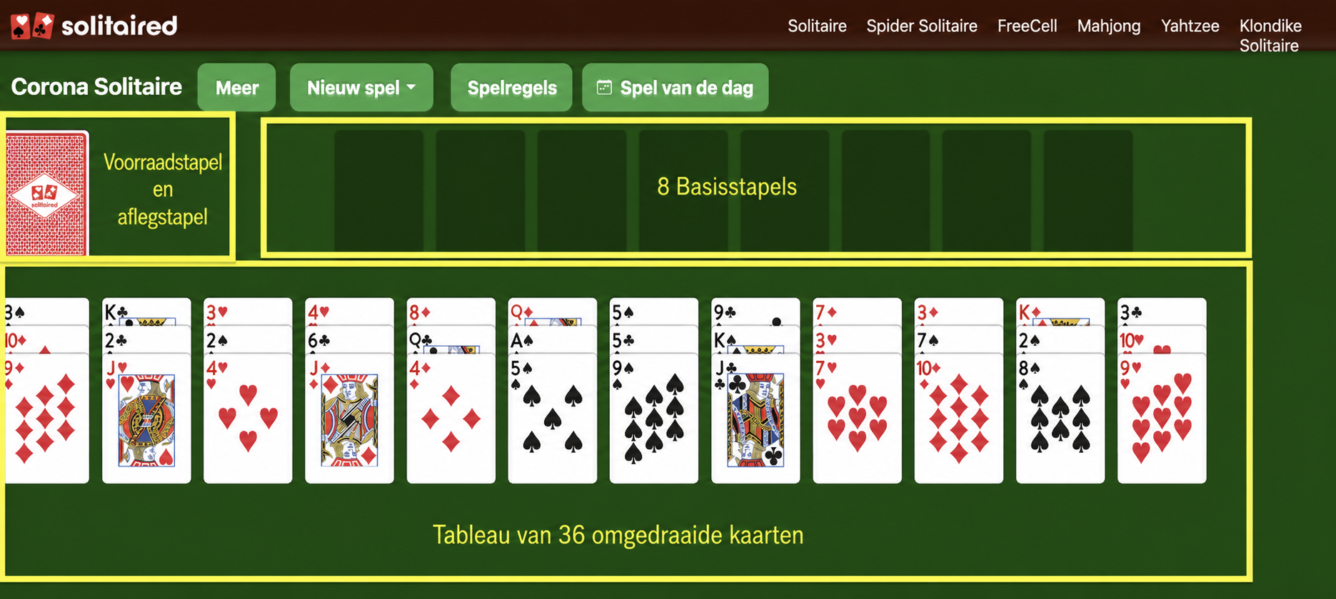 Hoe je Corona Solitaire opzet