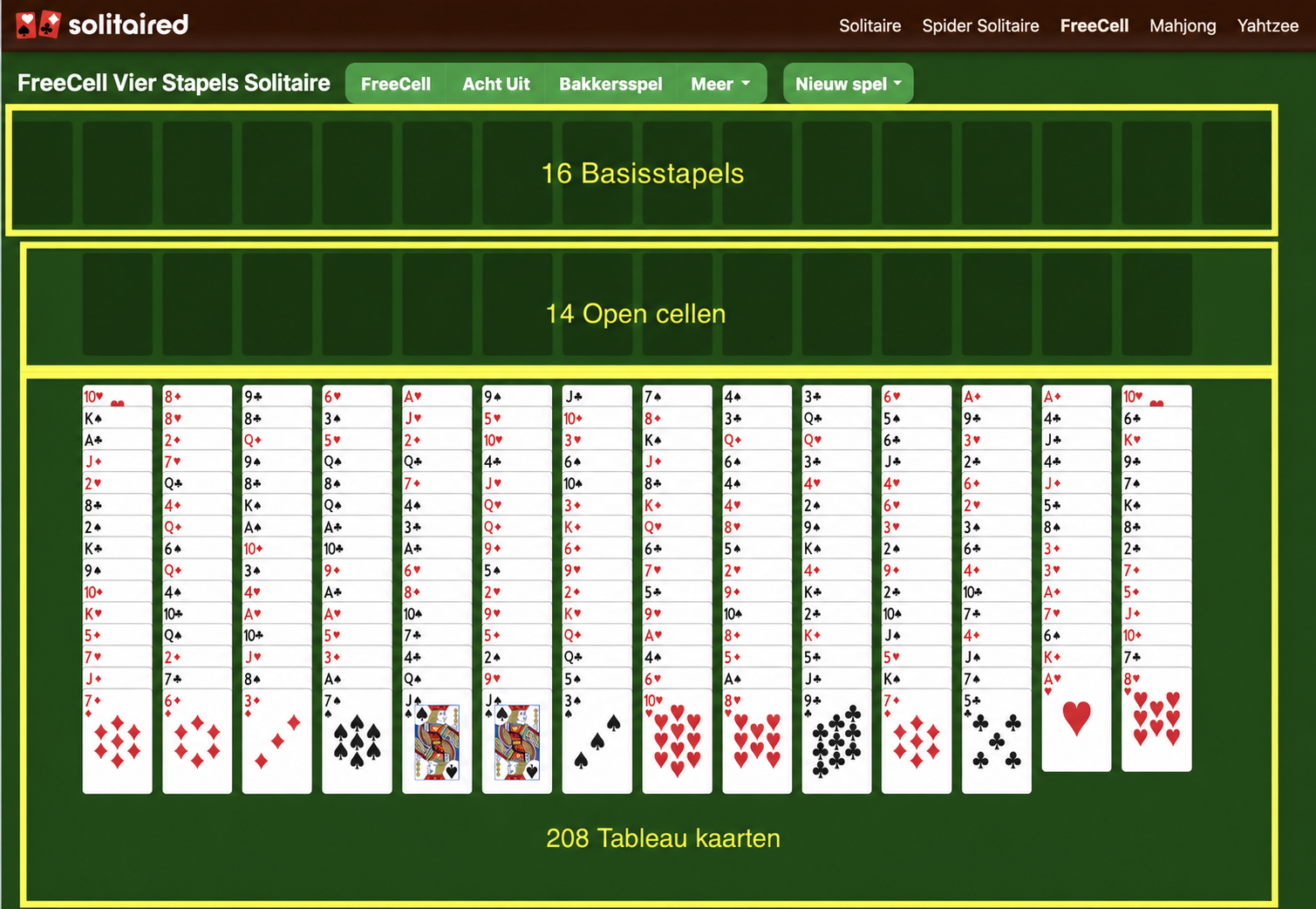 Hoe je een spel Four Deck FreeCell opzet
