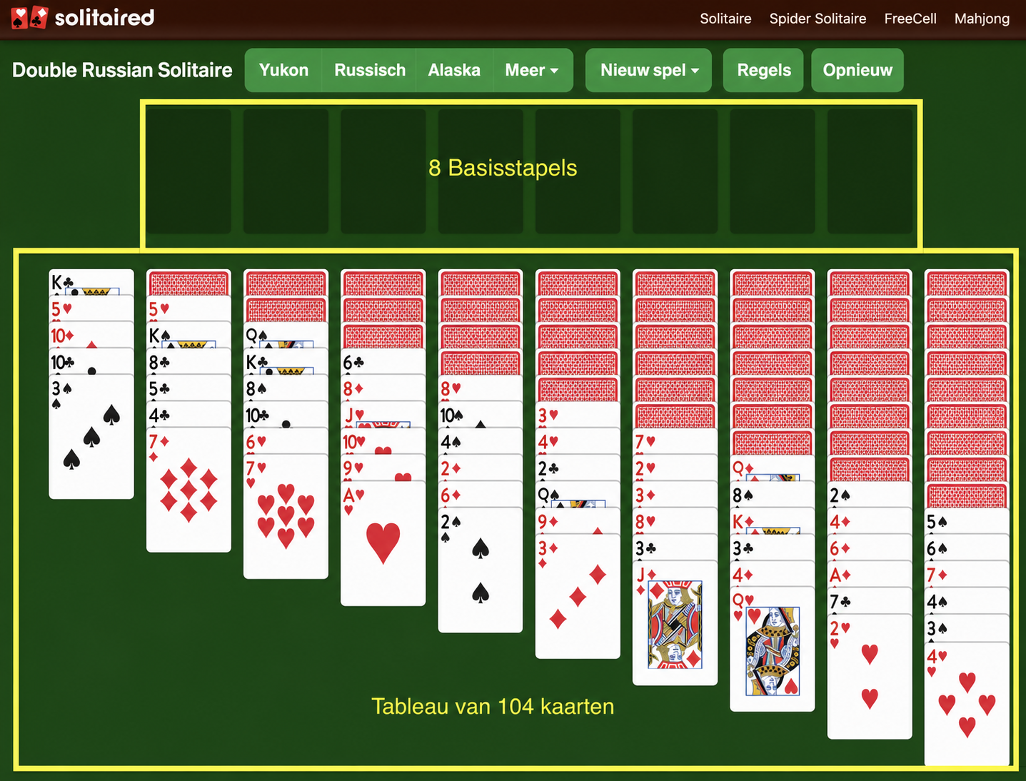 Double Russian Solitaire set up