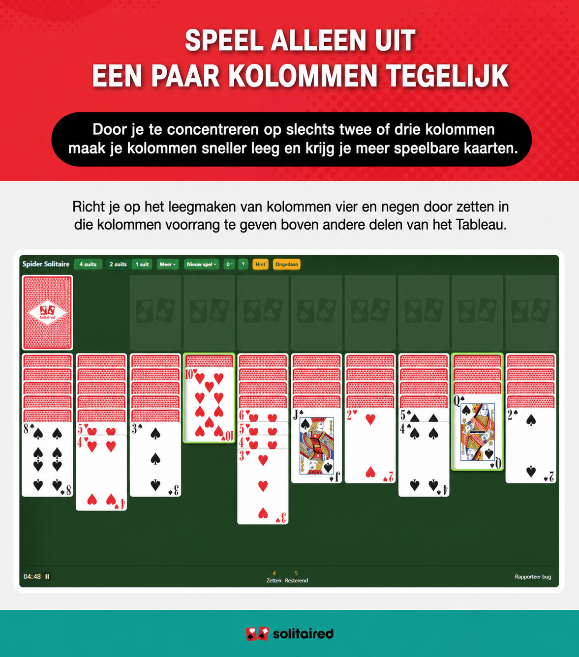 Speel slechts vanuit een paar kolommen tegelijk