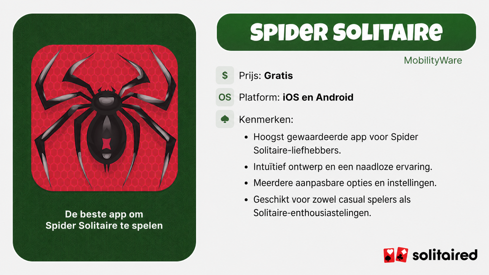 Spider Solitaire from MobilityWare