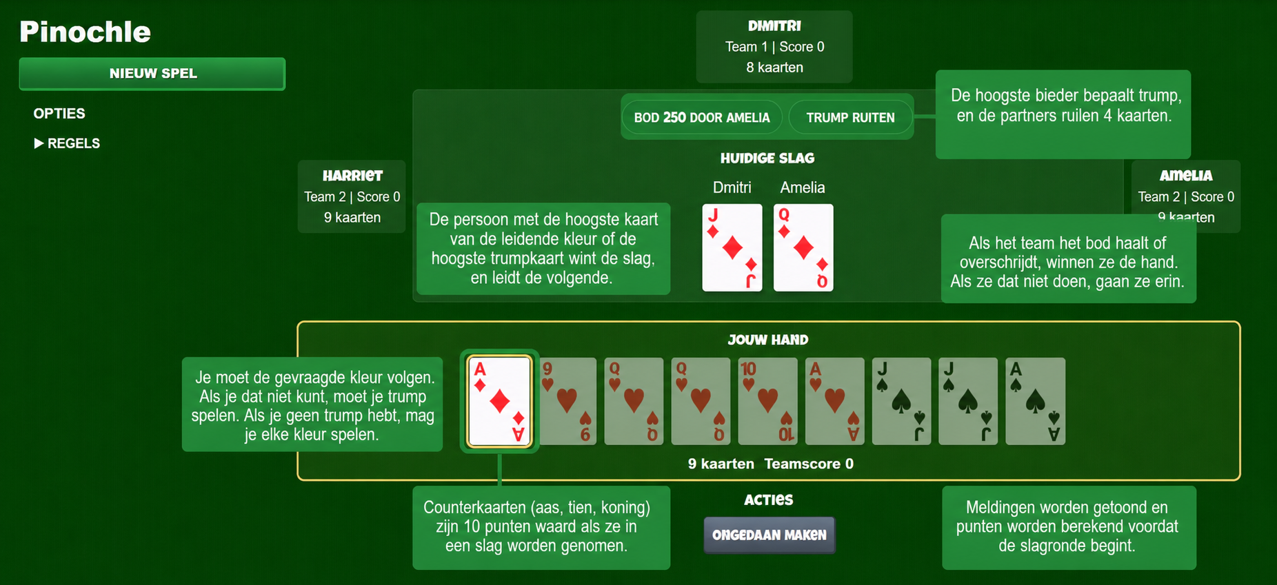 Regels van het kaartspel Pinochle