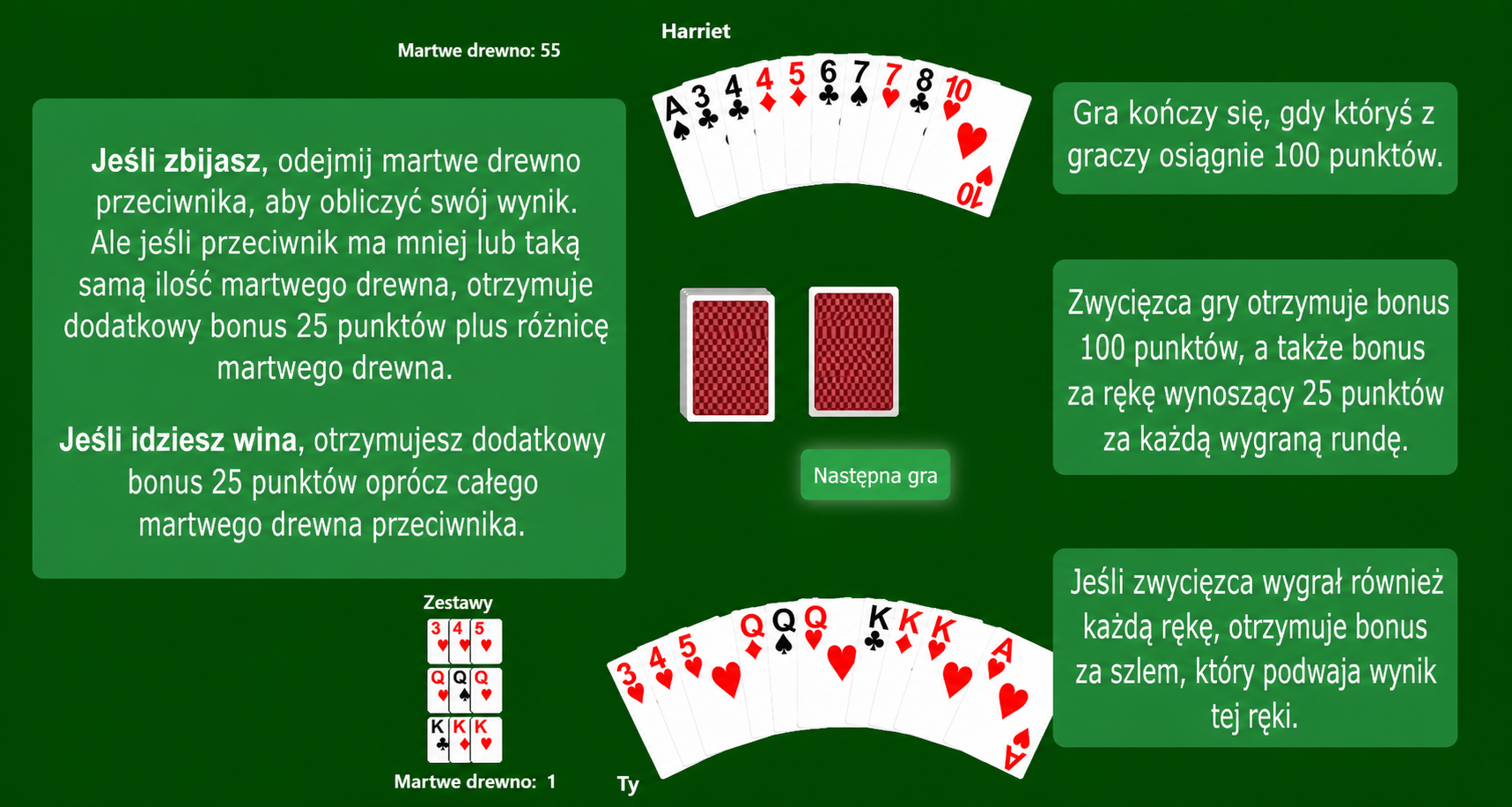 Punktacja w gin rummy